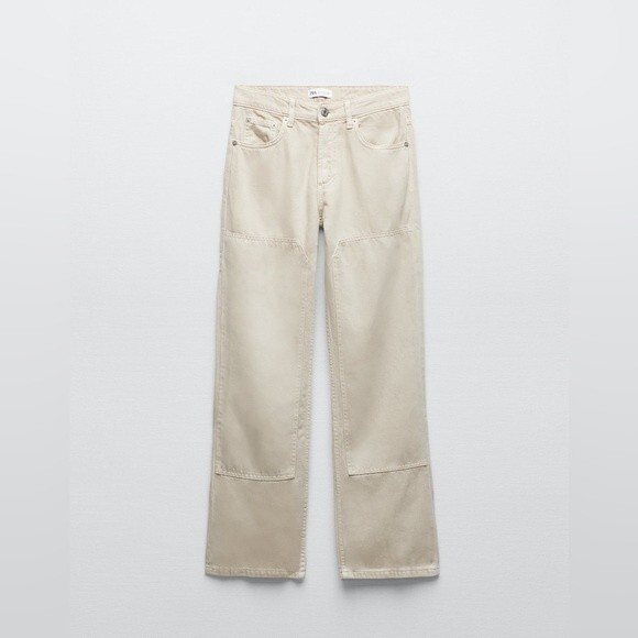 ZARA MID-RISE TRF JEANS WITH PATCHES - Picture 1 of 3